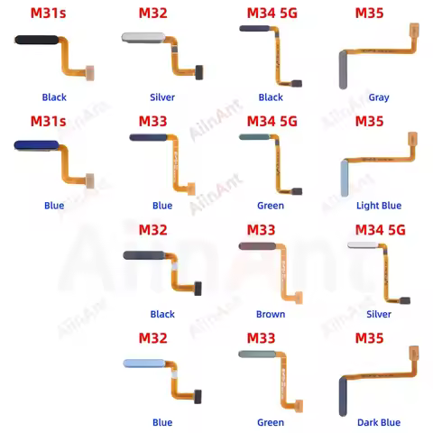 Home Power Back Button Touch ID Finger Scanner Fingerprint Sensor Flex Cable For Samsung Galaxy M31s