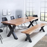 Irregular Vintage Discussion loft Snack Bar American Style Dining Table Restaurant Solid Wood Tea Ta