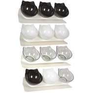 Elevated Cat Bowls Tilted Anti Vomit Feeder Bowls with 3 Dishes for Dogs Pet Feeding Accessories for Cat and Dog Bowls for Dry Food and Treats economical