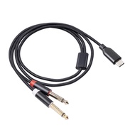 Type C to 6.35mm Y Cable Flexible USB C to 6.35mm 1/4inch TRS Cable Wide Compatibility Excellent Sou