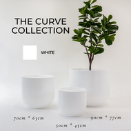 กระถางต้นไม้โพลีเมอร์ รุ่น Curve ขนาดใหญ่ ทรงสูง (กว้าง 50cm/70cm/90cm)