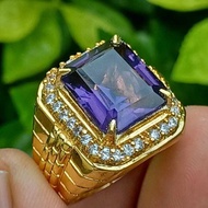 Men's RING AKIK NATURAL AMETHYST AMETHYST STONE RING SILVER BANGKOK 926 READY TO USE
