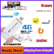 4G Wifi Gongle Mobile Portable Wireless LTE USB Modem Dongle Modem WIFI Sim card（digi/celcom/tune/talk）
