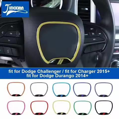 JIDIXIAN Car Interior Steering Wheel Center Decoration Cover for Dodge Charger for Challenger 2015 U