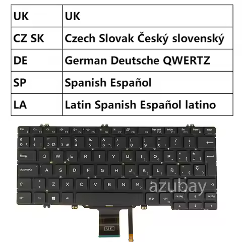 Laptop Keyboard for DELL Latitude 5310, 5310 2in1, 5300 2 in 1, 5300, 7300 Backlit UK LA Spanish Cze