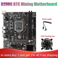 【ACT】-B250C BTC Mining Motherboard with SATA Cable+Fan 12XPCIE to USB3.0 Graphics Card Slot LGA1151 Supports DDR4 DIMM RAM