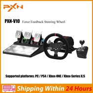 PXN V10 3 IN 1 Force Feedback Racing Wheel Gaming Steering Wheel Volante pc With Hall Magntic Pedals