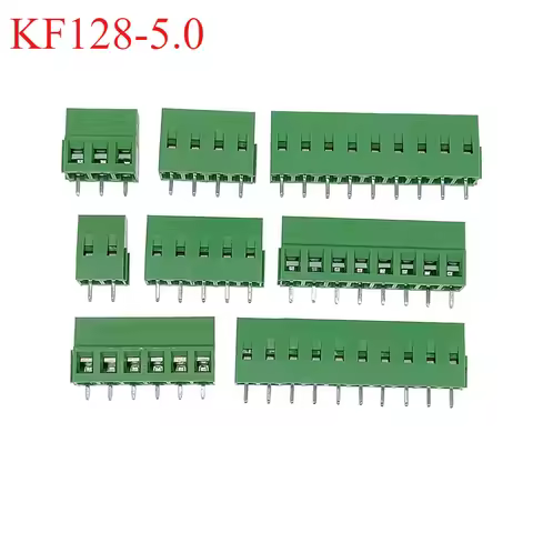 DG/KF128 5.0mm/5.08 PCB Screw Terminal Block Connector 2P 3P 4P 5P 6P 7P 8P 9P 10P 12P Terminals 380
