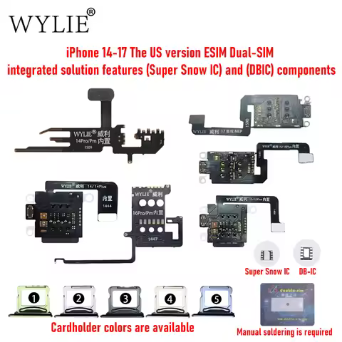 Wylie iPhone 14-17Series Support Ultra Snow / DB IC Tools US Version ESiM Conversion To 2-SiM Card M