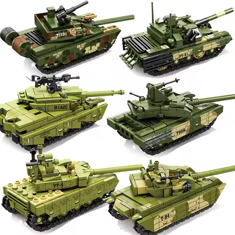 Military WW2 Soviet T90 T84 Tank Russian Infantry Fighting Vehicle US M1A2 99A Tank Building Blocks 
