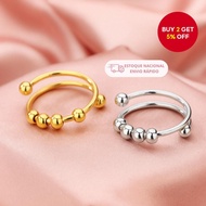 Anxiety Relief Ring Adjustable Bead for Stress Mood Control Unisex Jewelry