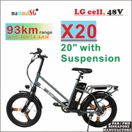 Rainproof X20 Ebike PAB E-bike with suspension SG Product LTA Approved LG cell 20"x2.125 CST tyre