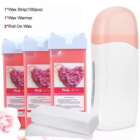 Roller Depilatory Wax Kit Heater Face Body Hair Removal Epilator Roll on Wax Heating Machine with Wa