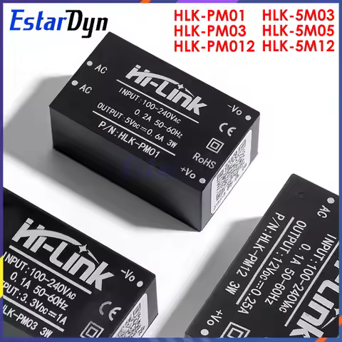 HLK-PM01 PM03 PM12 5M05 5M03 5M12 AC-DC Power Module, 220V to 5V/3.3V/12V Mini Converter for Smart H