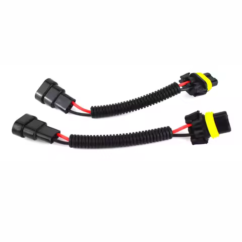 2Pcs H11 Male To HB3 9005 HB4 9006 Female Plug Connector Wiring Harness Car Headlight Fog Light Sock