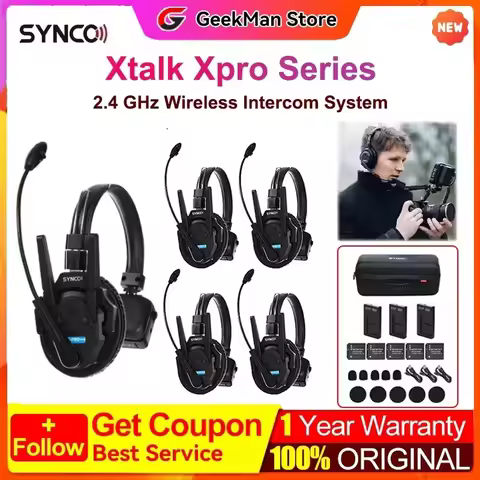 Synco Xtalk XPRO 2.4G Full-Duplex X2 X3 X5 X9 Remote Headset Wireless Intercom System· for Film Tele