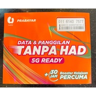 (NEW) U MOBILE PREPAID VIP TEL NUMBER - 011 6140 7577