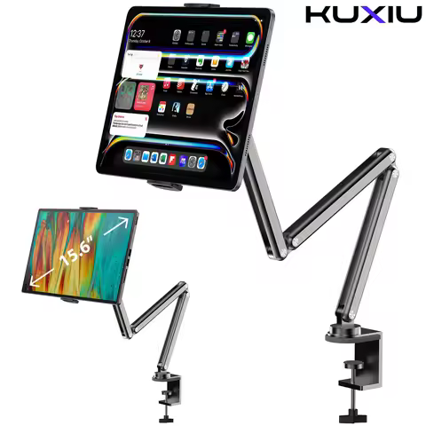 KUXIU Aluminum Alloy Tablet Stand,Adjustable Arm Holder For Portable Monitor 7-15.6'' For iPad 10/9t