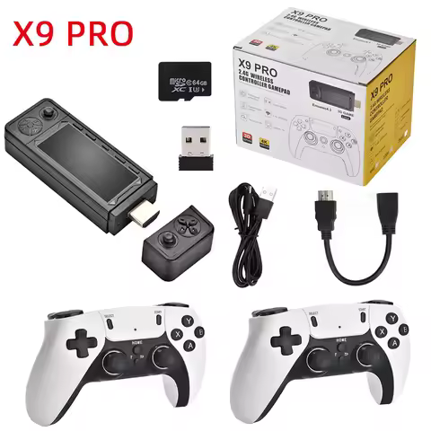charge Controller X9 Pro Retro 4K 3D Game Stick TV HD Video Game Console 905X3 Chip 256G 60000 Games
