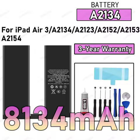 100% New High Quality A2134 8134mAh Battery For IPAD Air 3/A2123/A2152/A2153/A2154 Tablet Battery Ba