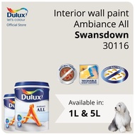 Dulux Interior Wall Paint - Swansdown (30116) (Anti-Bacterial / Superior Durability / Washable) (Ambiance All) - 1L / 5L