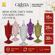 DECOR - 2l DIAMOND GLASS WATER BOTTLE WITH CRISTA HOME FAUCET, 60267