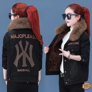 【Ready Stock】❋ jaket jeans lelaki safety jacket Denim Coat fleece-lined Thickened Women's Internet T