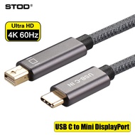 STOD USB C to Mini DisplayPort Cable Thunderbolt 3 Type C to Mini DP Monitor 4K 60Hz 2K 144Hz Projector Video Audio Wire Type-C mDP for Thunderbolt 4 USB-C MacBook Air Pro M1 Mac Samsung Galaxy S20 S10 Kvm USB4 MiniDP USBC Mini Display Port Adapter Cord