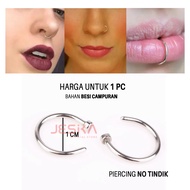 Piercing ring fake septum tanpa tindik magnet jepit lepas untuk hidung idung bibir pasang Wanita pri