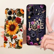 For Tecno Spark Go 2023 BF7n Case Popular Sunflower Volcano Painted Shockproof Soft Cover For Tecno 