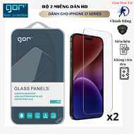 Bộ 2 miếng kính cường lực Gor cho iphone 17/ 17 promax/ 17 pro/ 17 air/ 16e không viền đen