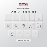 DUTRON ARIA Series White Light Switch / USBStop Kontak Electrical Plug/ Dimmer/ Hotel Switch/ Home B