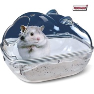 ROWAN1 Hamster Toilet Cage, Acrylic Plastic Transparent Hamster Bathroom, Room Cage Guinea Pig Hamster Sand Bath Hamster