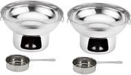 Luxshiny 2 Sets Stainless Steel Alcohol Stove electric fondue pot paella pan outdoor stove burner stainless steel hot pot drawer type stove camping hot pot individual charcoal cooking pot