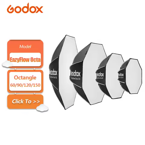 Godox EazyFlow Octa 60/90/120 Octa-Shaped Foldable Softbox with Quick Release Mechanism with Portabl