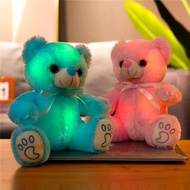 2023 New 22cm Cute Creative Luminous Bear Plush Toy Teddy Bear Doll Glowing Led Light Animal Toys Colorful Pillow Children'S Lovely Gift