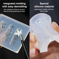 (time) 1/3Pcs Relief Lily Flowers Nail Carving Mold 3D Silicone Hawaii Hibiscus Flowers Petals Model