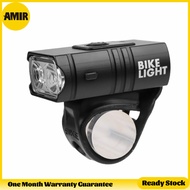 AMIR 2T6 LED Bike Light USB Rechargeable Bicycle Light Powerful Lumen Front Light Bicycle Accessories Compatible With All Bikes, Road, Mountain Bike for Night Riding, Cycling (black-1 pack)