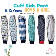 Seluar Jogger Budak Panjang dan Bercekak Cotton (1Y-12Y) / Cotton Long Pants Kids Boy &amp; Girl with Cuff