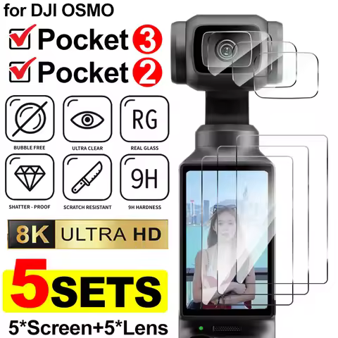 1-3Set Tempered Glass For DJI OSMO Pocket 3 2 Lens Screen Protector for DJI Pocket3 Pocket2 Camera A