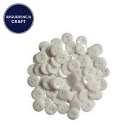 5 Pcs White Wood Grain Plastic Decorative Buttons | DIY Scrapbook Buttons