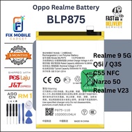 High quality BLP875 battery for Oppo Realme 9 (5G) /  Realme C55 NFC /  Realme Narzo 50 /  Realme V2