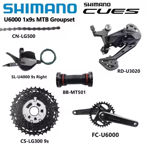 Shimano CUES U6000 1x9S Set SL U4000 9s Right RD U3020 LG300 11-36T 9s LG500 Chain BB MT500 PA/MT501