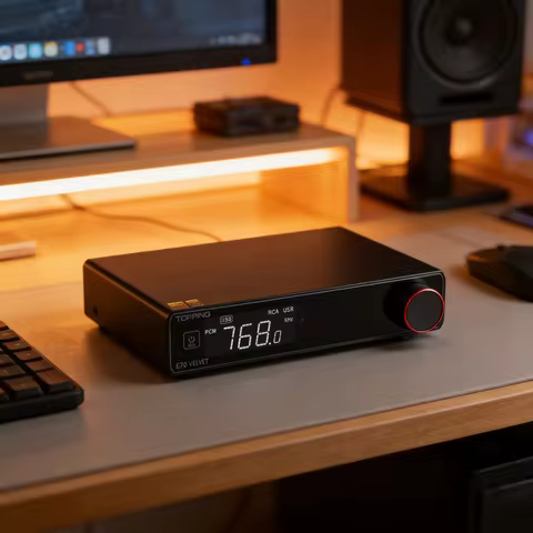 TOPPING E70 Velvet Hi-Fi audio decoder with AK4499EX DAC, Bluetooth 5.1 supports LDAC, XU316 DSD512 