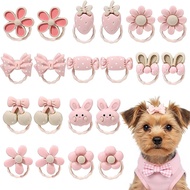 20 Keping Riben Rambut Anjing Warna Merah Jambu Muda, Gelang Getah Kecil, Riben Anjing Comel, Riben 