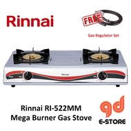 [Free Gas Regulator Set] Rinnai RI522MM 4.8Kw Mega Burner Gas Stove  Cooker RI-522MM