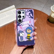 Cute Charlie Brown Snoopy HORROR NIGHT Color Case For Galaxy S23 S24FE S23ULTRA S24ULTRA S25ULTRA Co