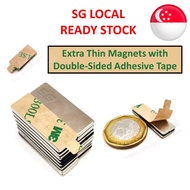 Extra Thin Magnets with Adhesive Tape for Light Duty Usage Only - Magnet 1mm with 3M 300LSE