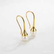 INS Earrings Pearl Horn High-Value Internet Celebrity Same Style Korean Ear Hook Elegant Female Curv