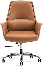 Boss Chair Leather Home Computer Chair Office Chair Modern Minimalist Ergonomic Chair Lift Swivel Chair (Color : Cowhide Brown Short) interesting